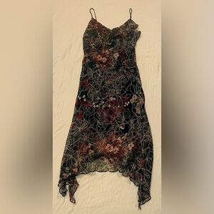 Black and red patterned dress